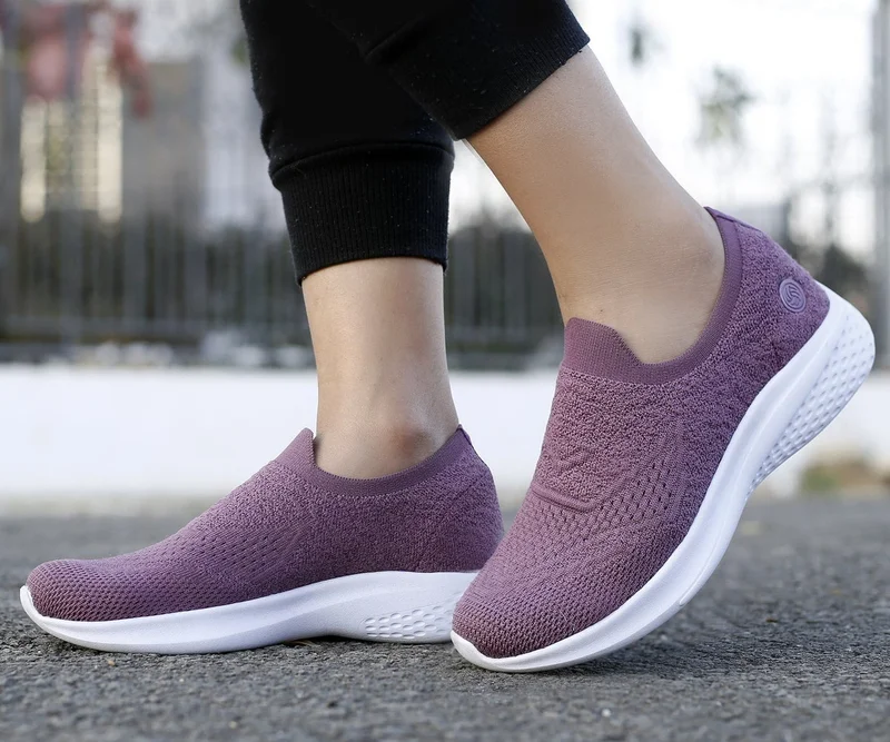 Bacca Bucci Purple WALKER Slip-On Walking Breathable Mesh Sports Shoes for Women | Best Price UAE